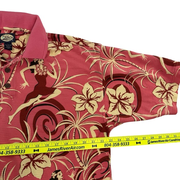 Tommy Bahama Hawiian Floral Print Hula Dancer Polo Shirt Men's Large - Lot‎ of 2 - Picture 8 of 16